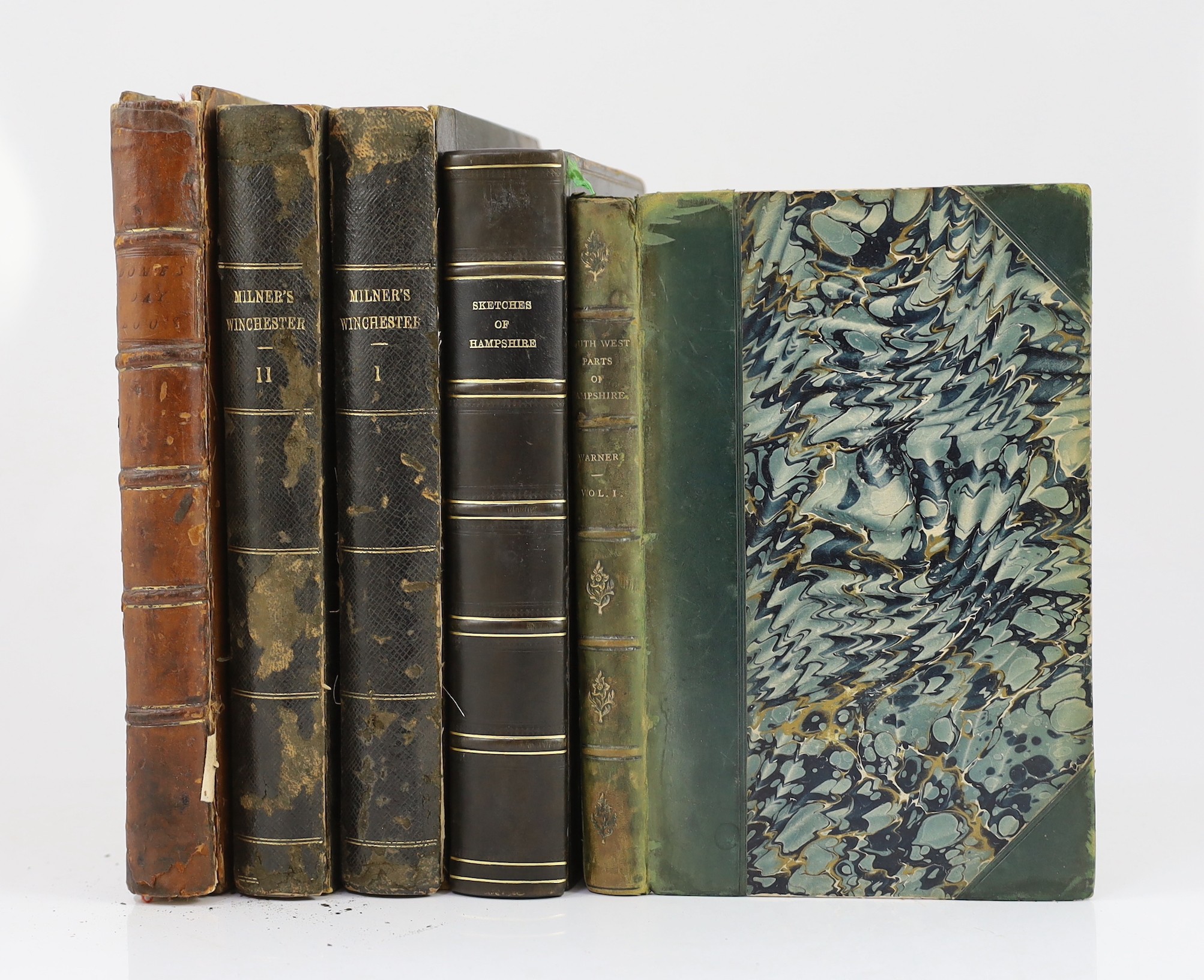 HANTS: Duthy, John - Sketches of Hampshire: embracing the architectural antiquities, topography, &c. of country adjacent to the River Itchen...8 plates (2 coloured), a map and text engravings; later 19th century black gi